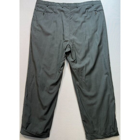 Roberto Villini Men's Pleated Dress Pants Cuffed Hem Size 46 Gray Solid Pockets - Picture 2 of 15